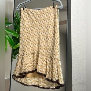 Patterned Flowy Midi Skirt